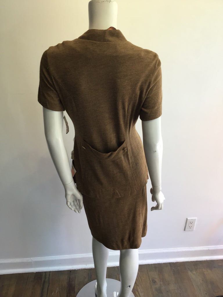 1960’s 2 Piece Wool Light Brown Ensemble Size 8