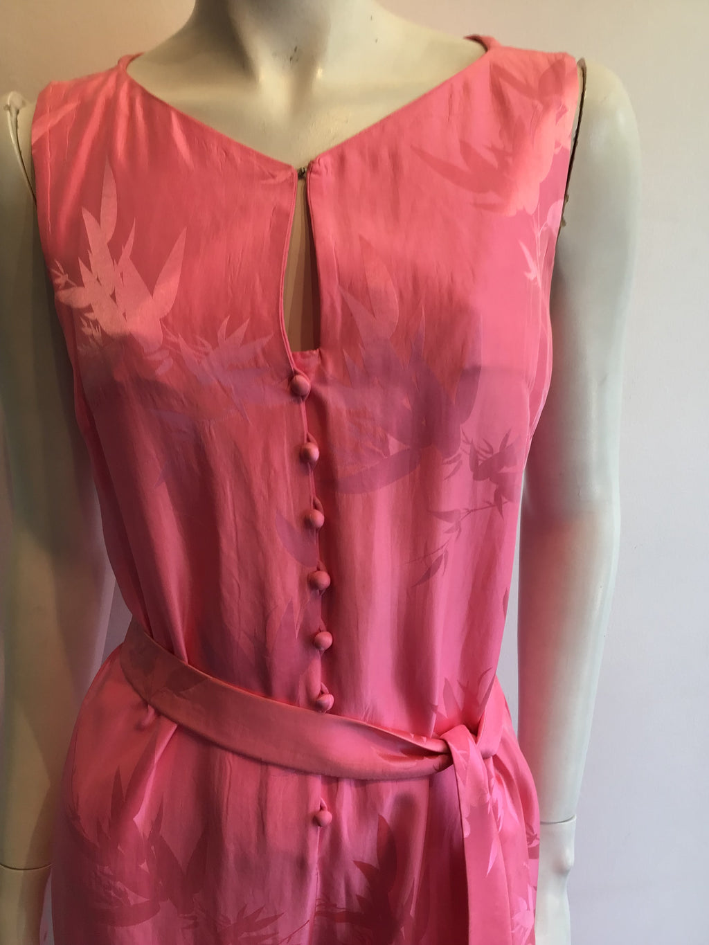 1960’s Pink Silk Vanny Hong Kong Jumpsuit Size 8