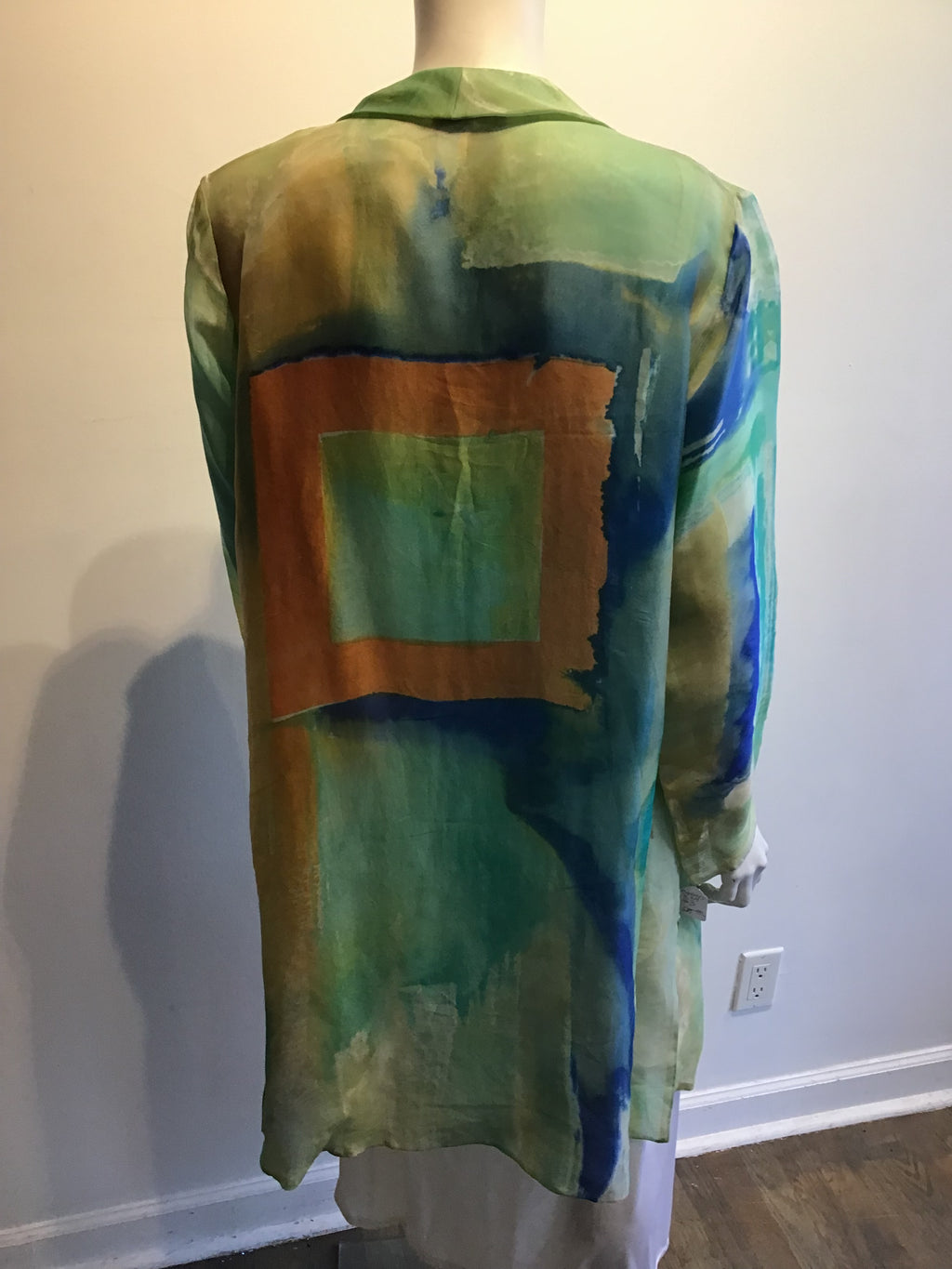 2000 Carole Waller Hand Painted Silk Jacket Size up to 12