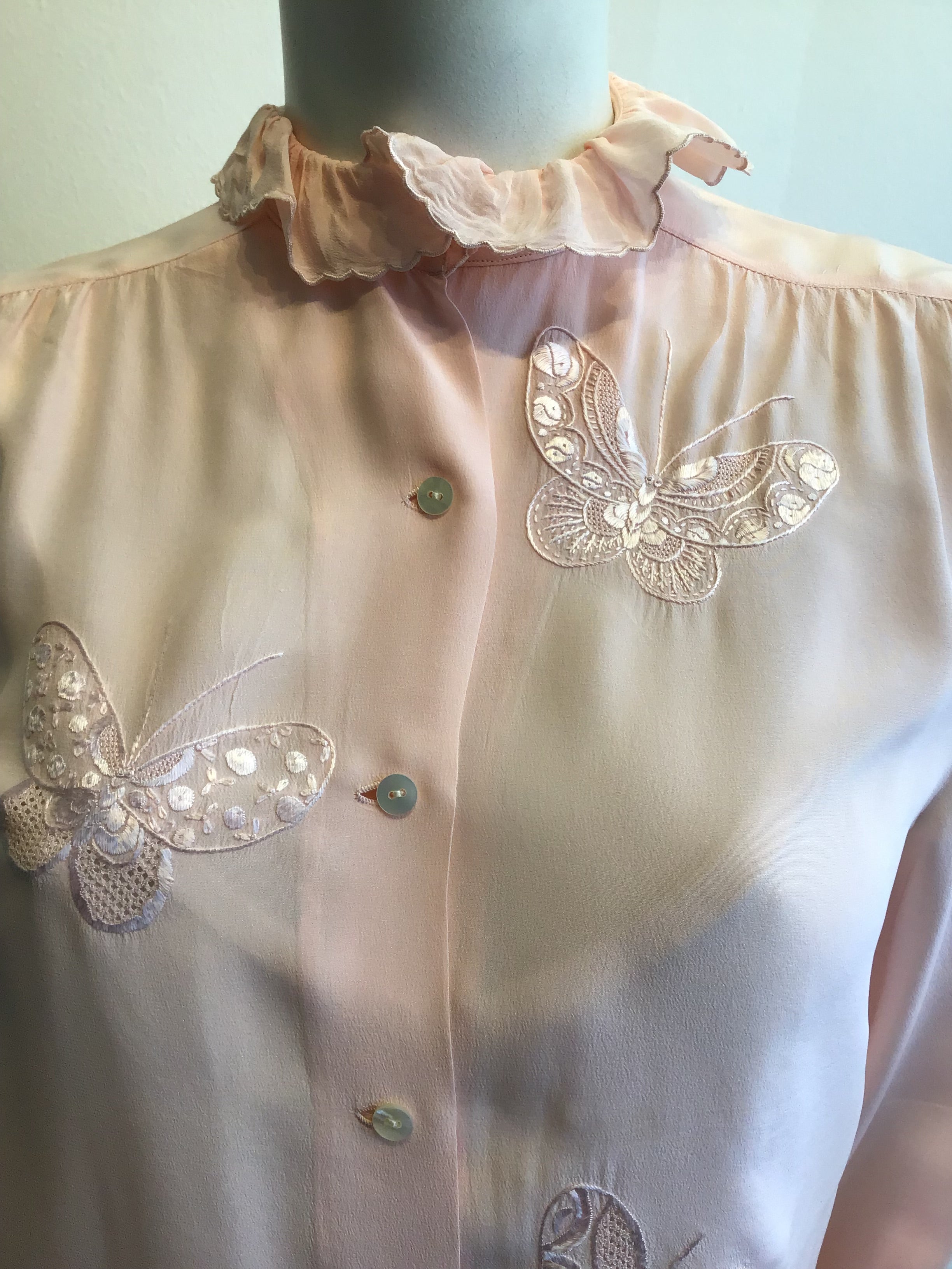 1980’s Pink Silk Hanae Mori Blouse Size 4