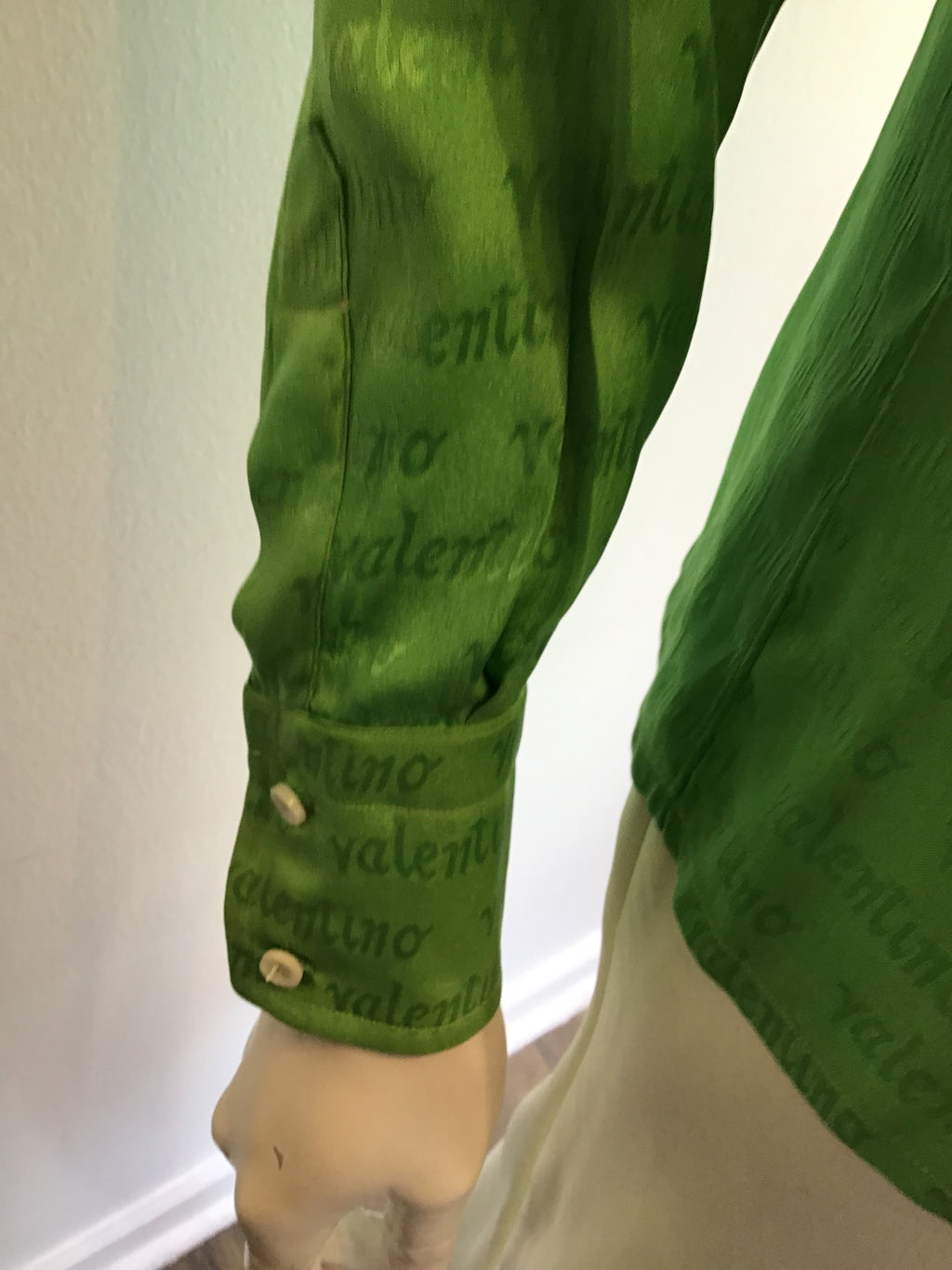1970’s Valentino Green Silk Blouse Size 6