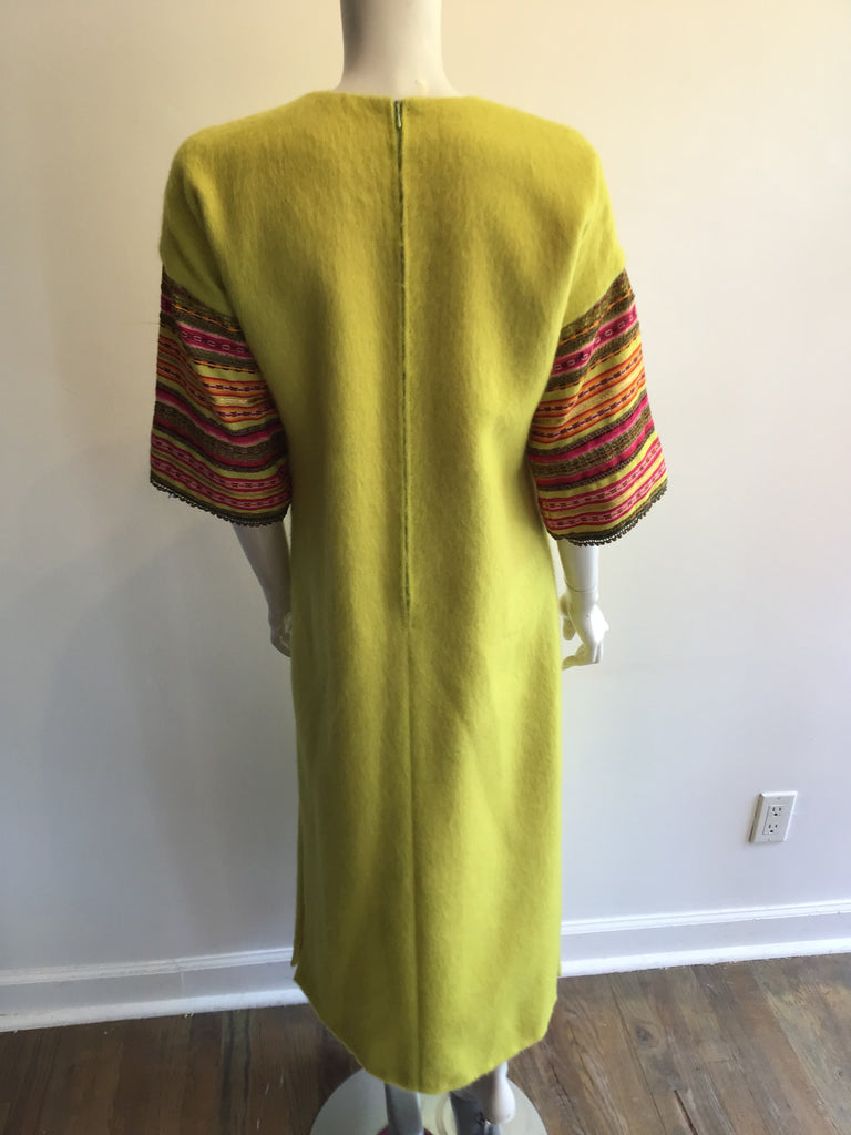 1960’s Canary Yellow Mohair Wool Dress Size 4
