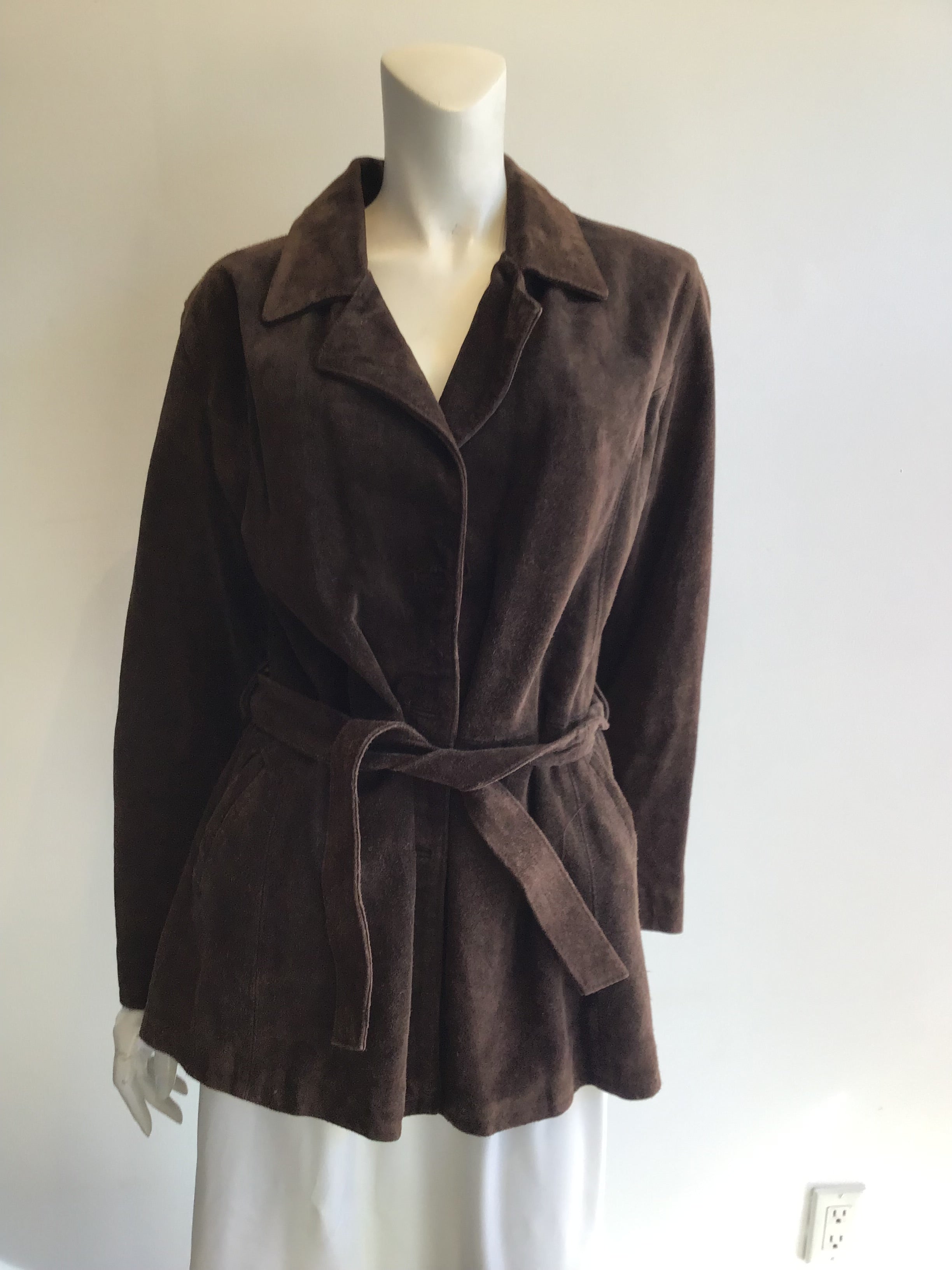 1970s Chocolate Brown Suede Jacket Size 8
