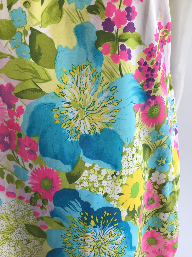 1960’s Cotton Floral Janet Lynn Shift Dress Size 10