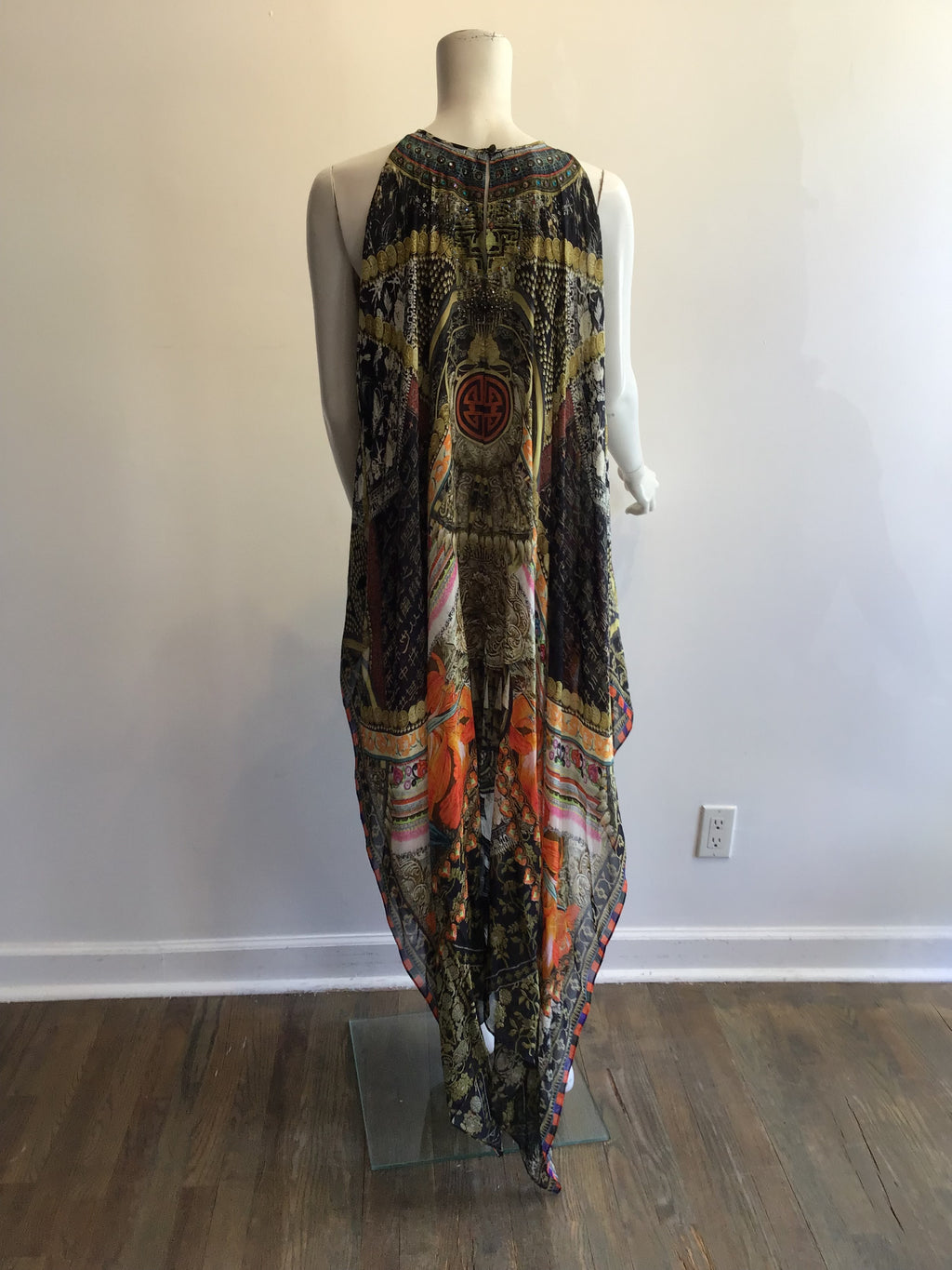 2000’s Camilla Silk Multicolored Maxi Dress Size 8/10