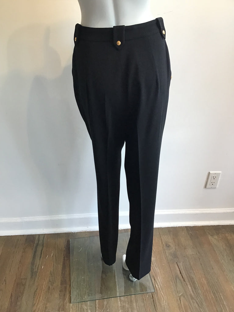 1990s Black Wool Griffith Gray St John’s Pant Suit Size 10