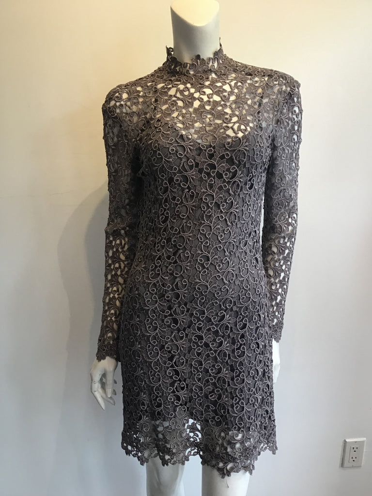 1990s Severin Cotton and Rayon Lace Dress with Slip Size 8