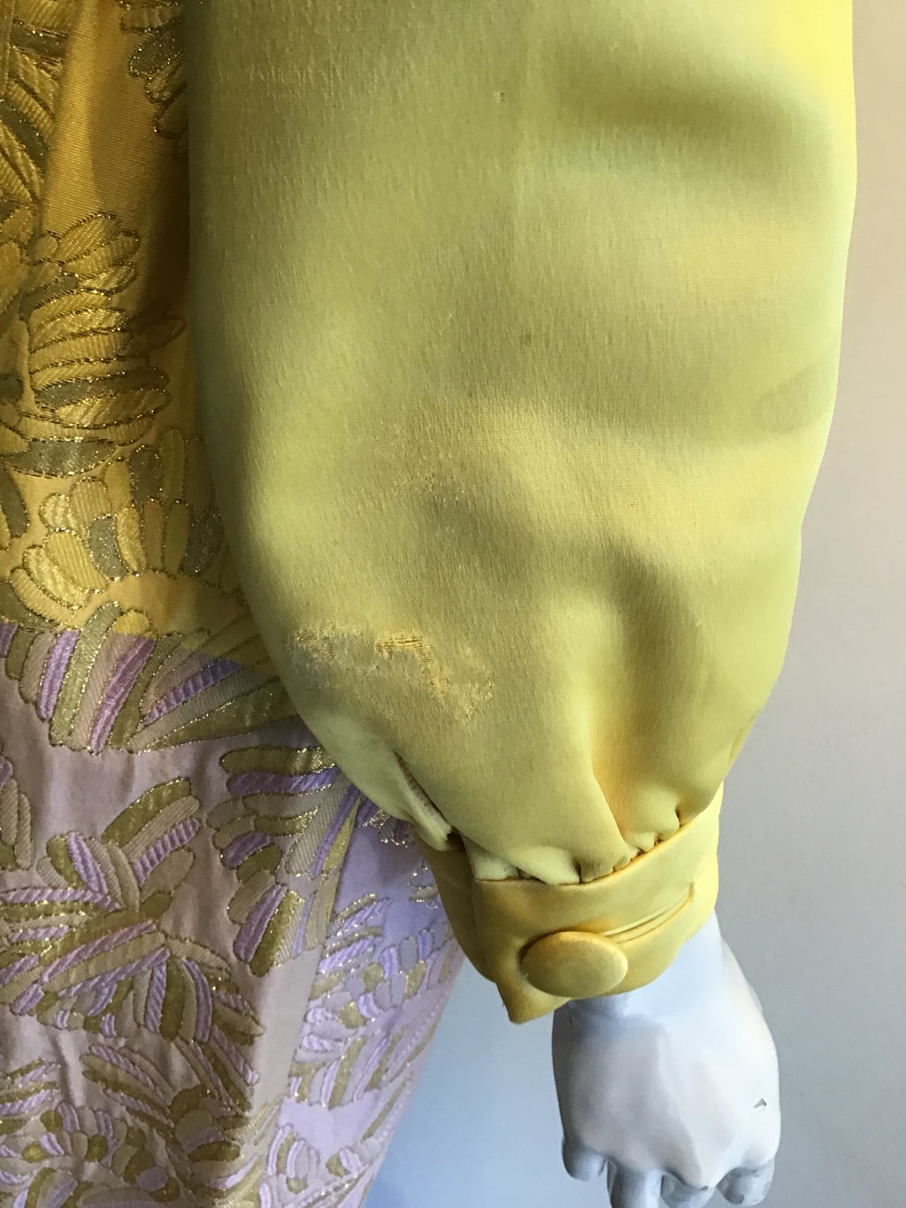 1970’s Malcolm Starr Yellow/Multicolor Silk Lamé Dress Size 6