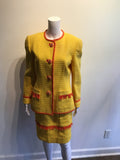 1980’s David Hayes Yellow/Orange Cotton Blend Suit Size 8