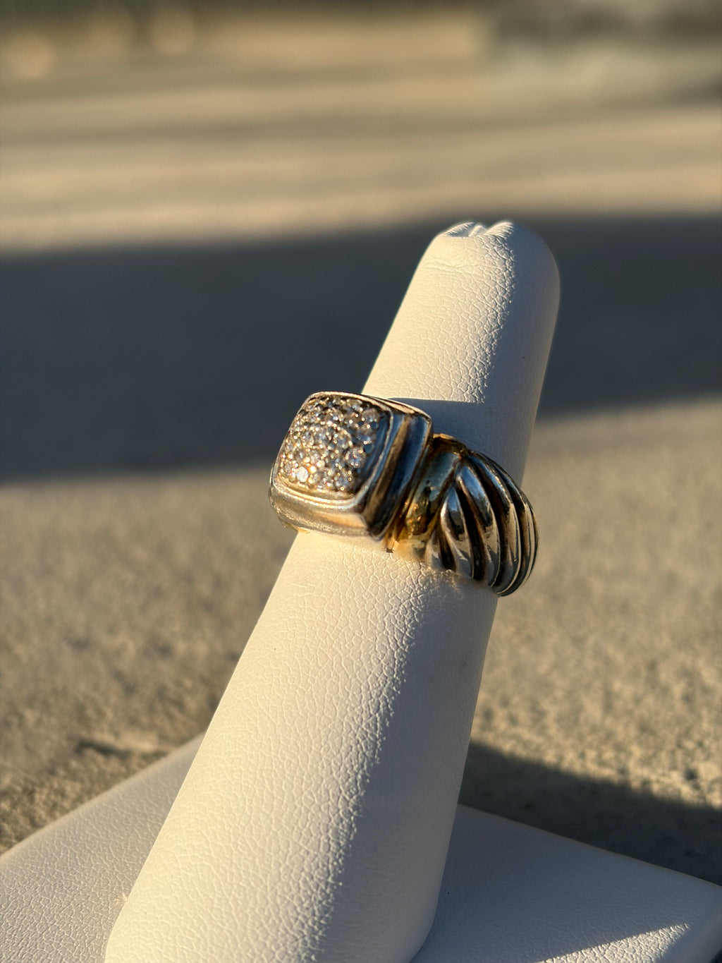 David Yurman Noblesse Sterling 18k /diamonds ring