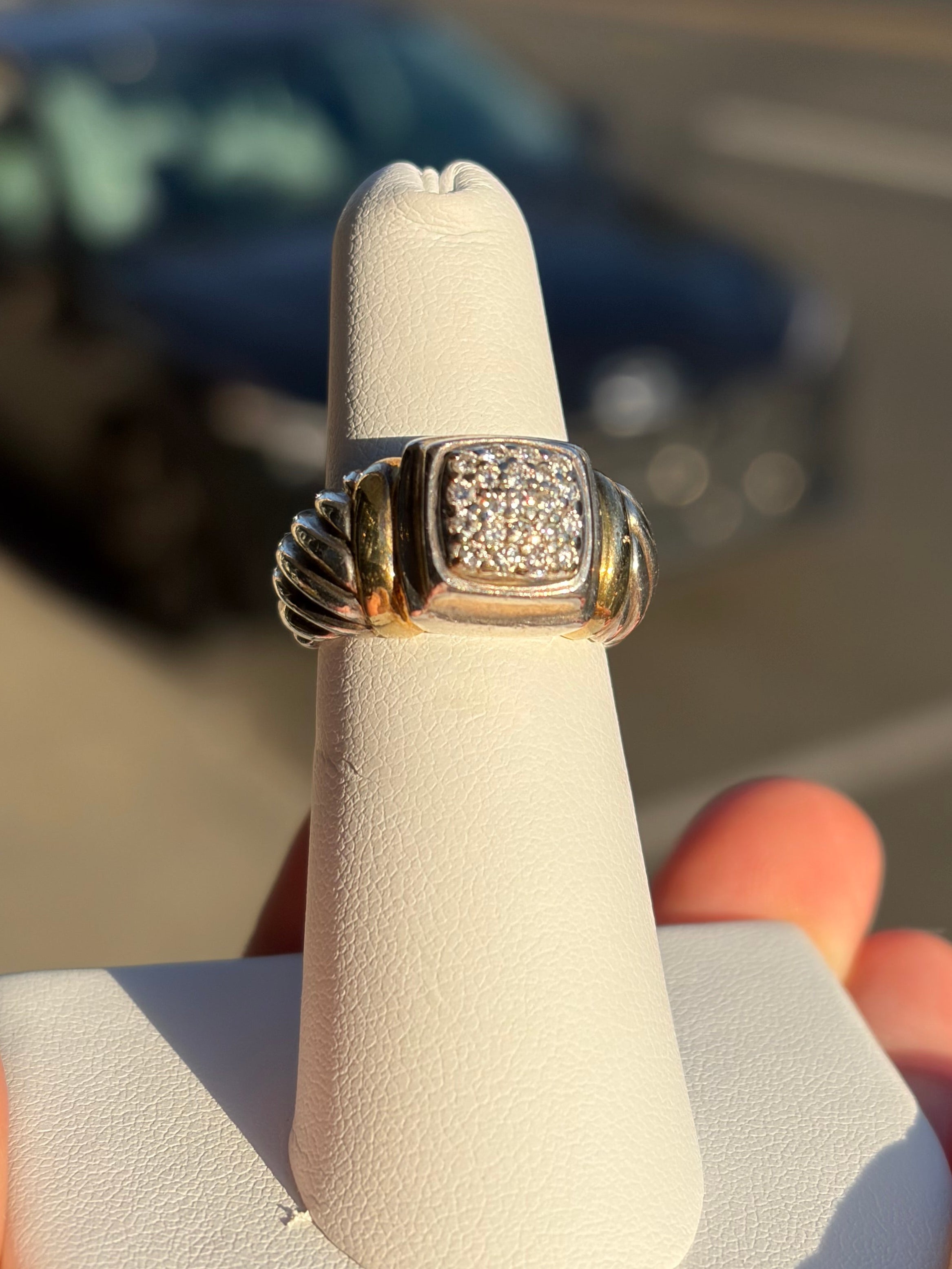 David Yurman Noblesse Sterling 18k /diamonds ring