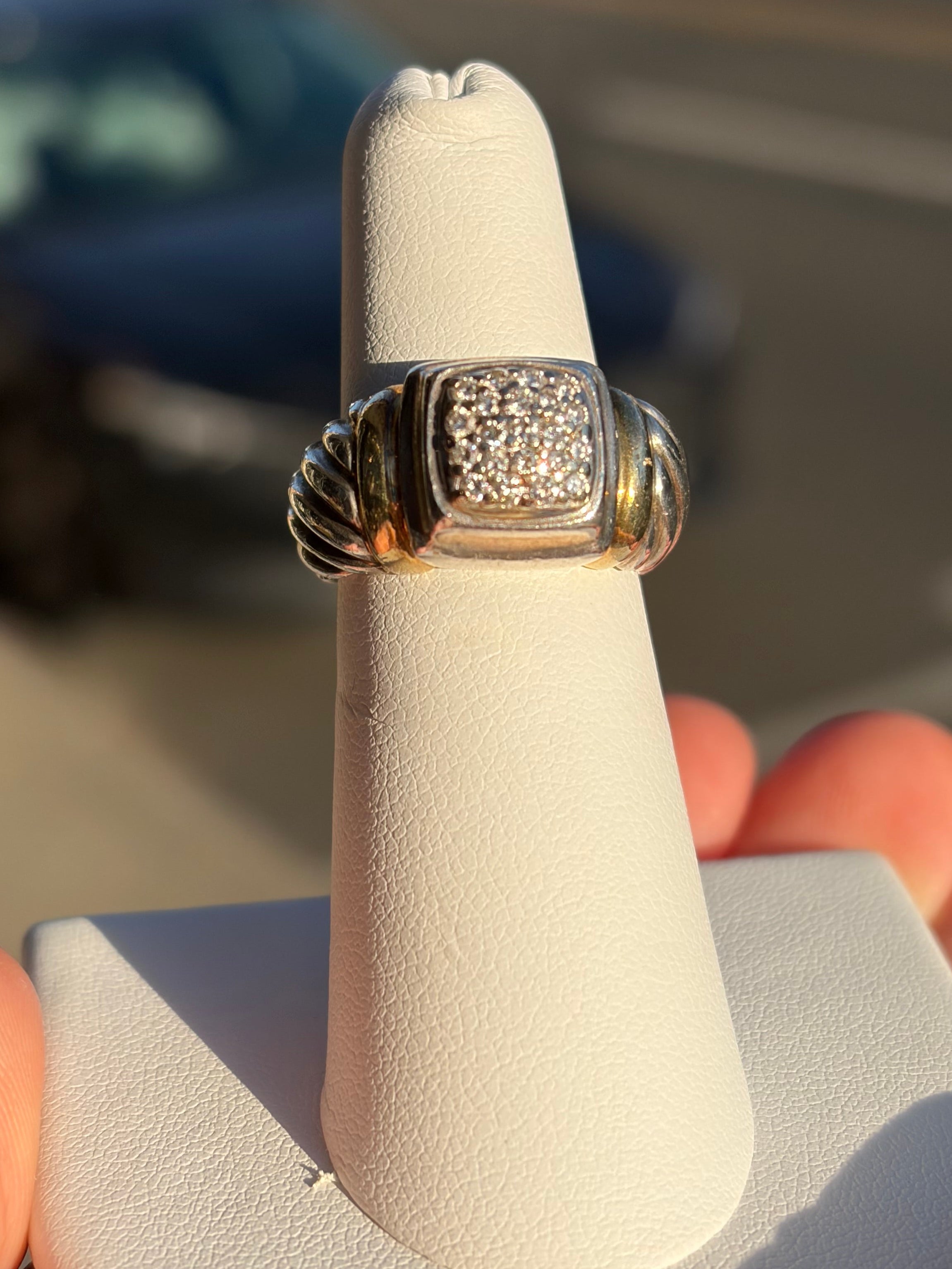 David Yurman Noblesse Sterling 18k /diamonds ring