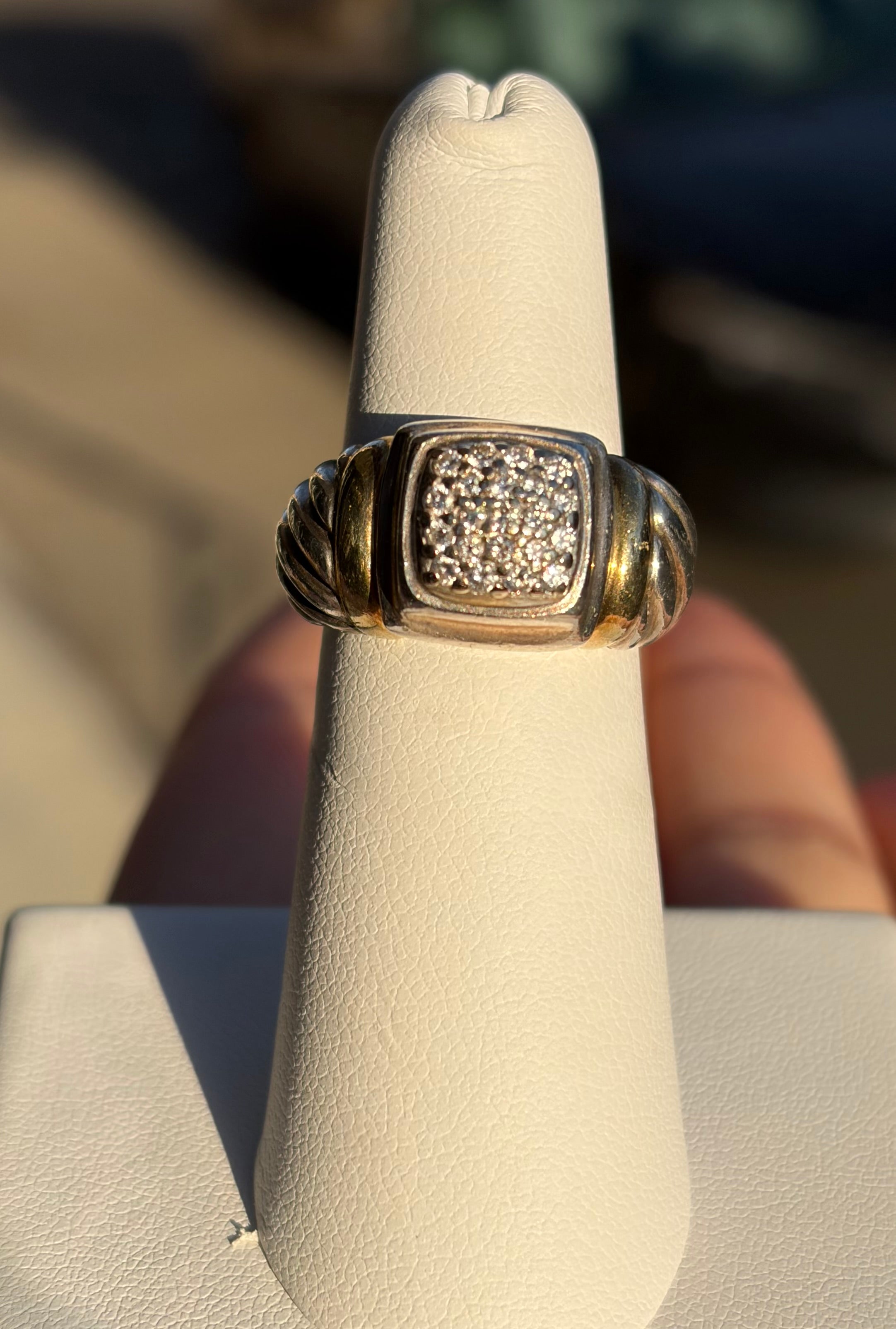 David Yurman Noblesse Sterling 18k /diamonds ring