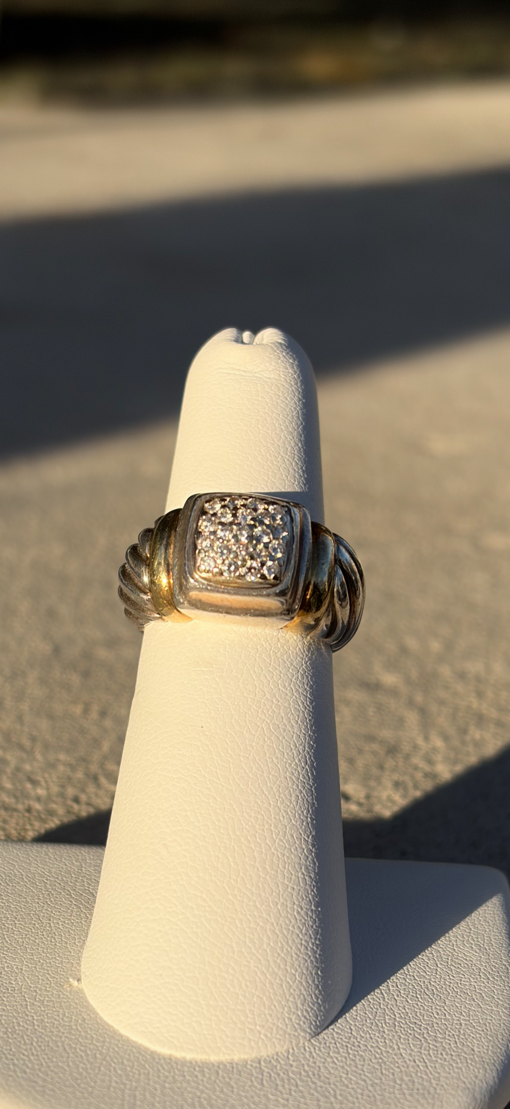 David Yurman Noblesse Sterling 18k /diamonds ring