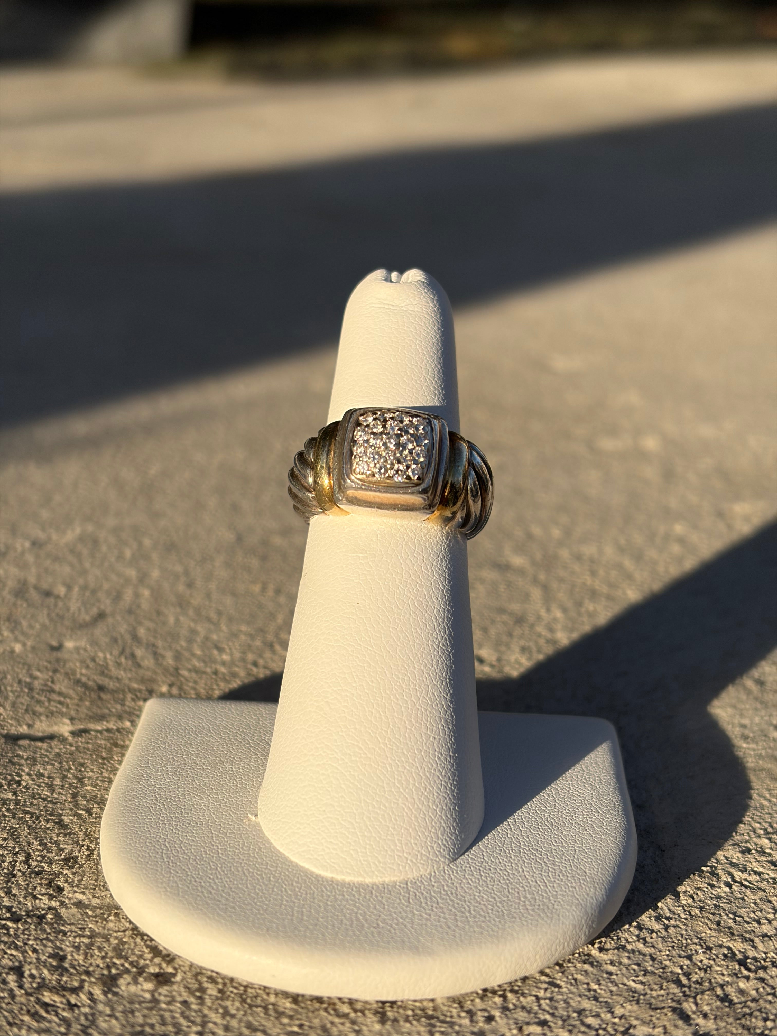 David Yurman Noblesse Sterling 18k /diamonds ring