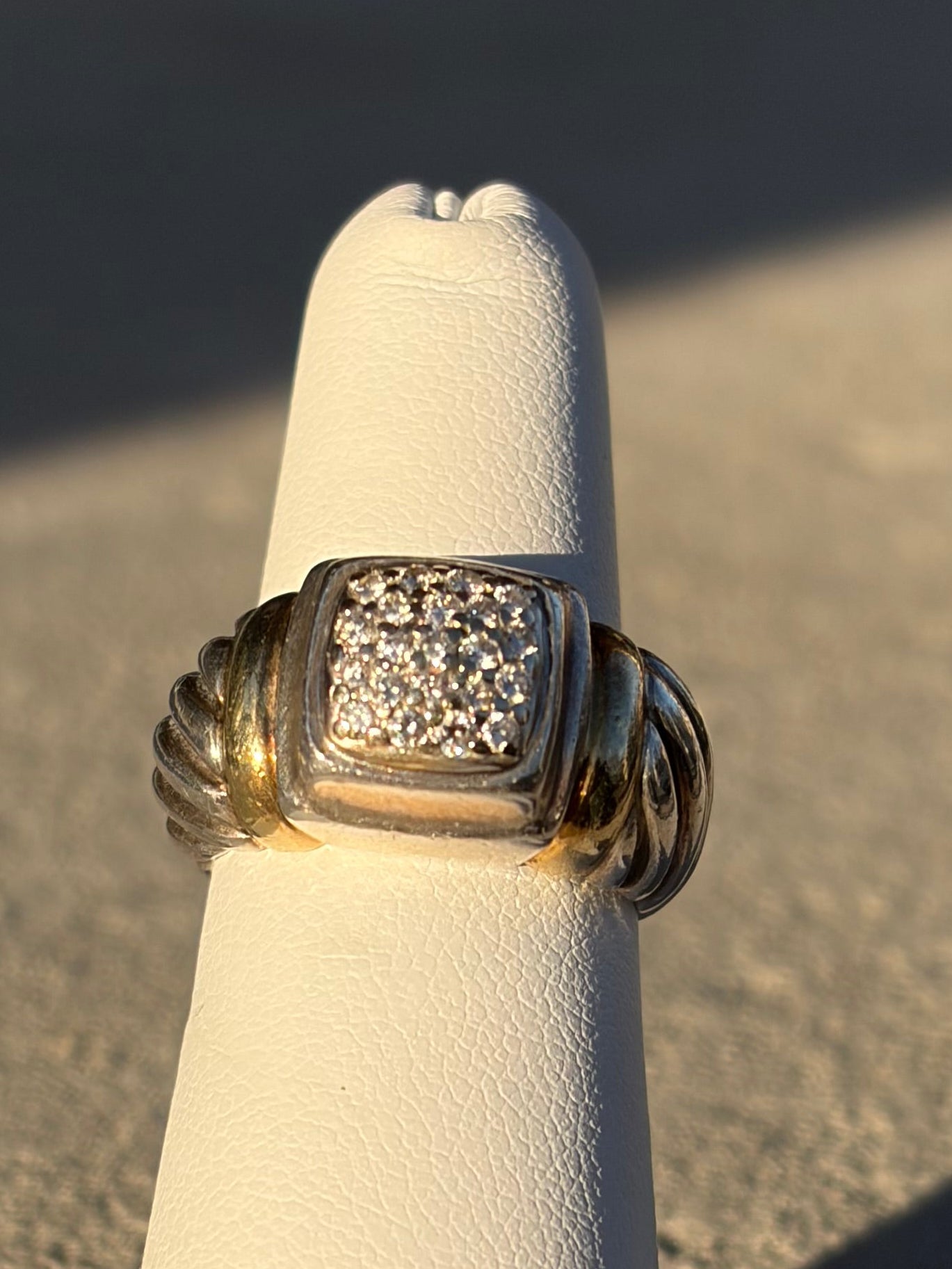 David Yurman Noblesse Sterling 18k /diamonds ring
