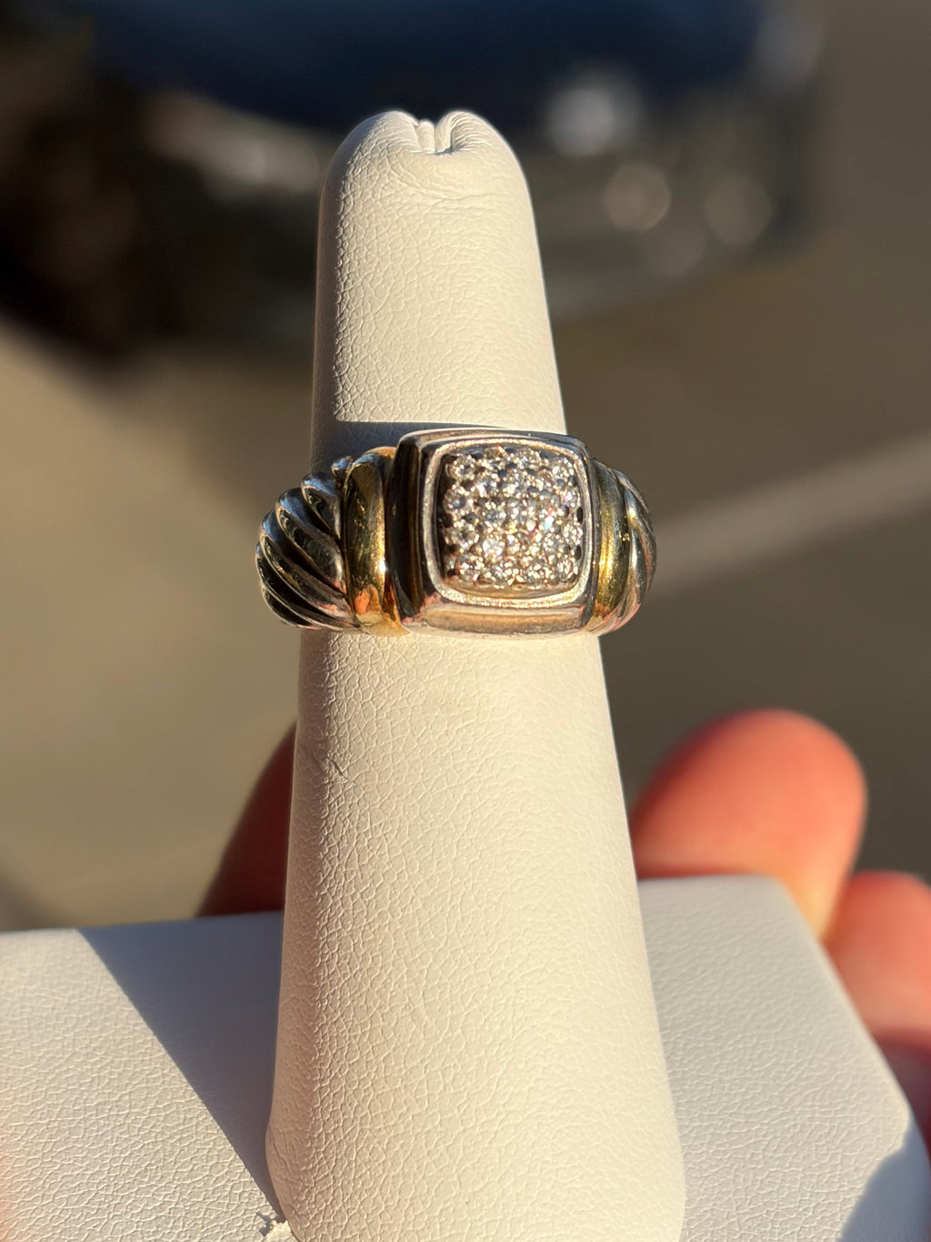 David Yurman Noblesse Sterling 18k /diamonds ring