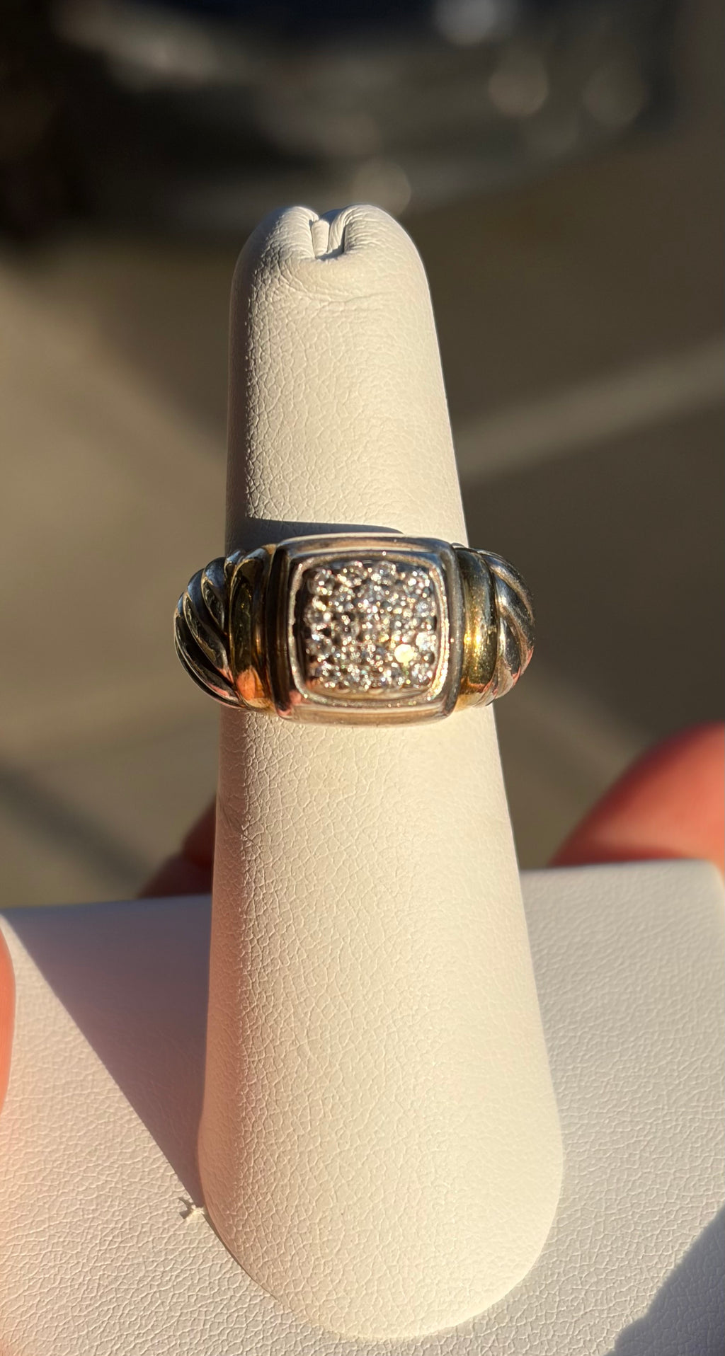 David Yurman Noblesse Sterling 18k /diamonds ring