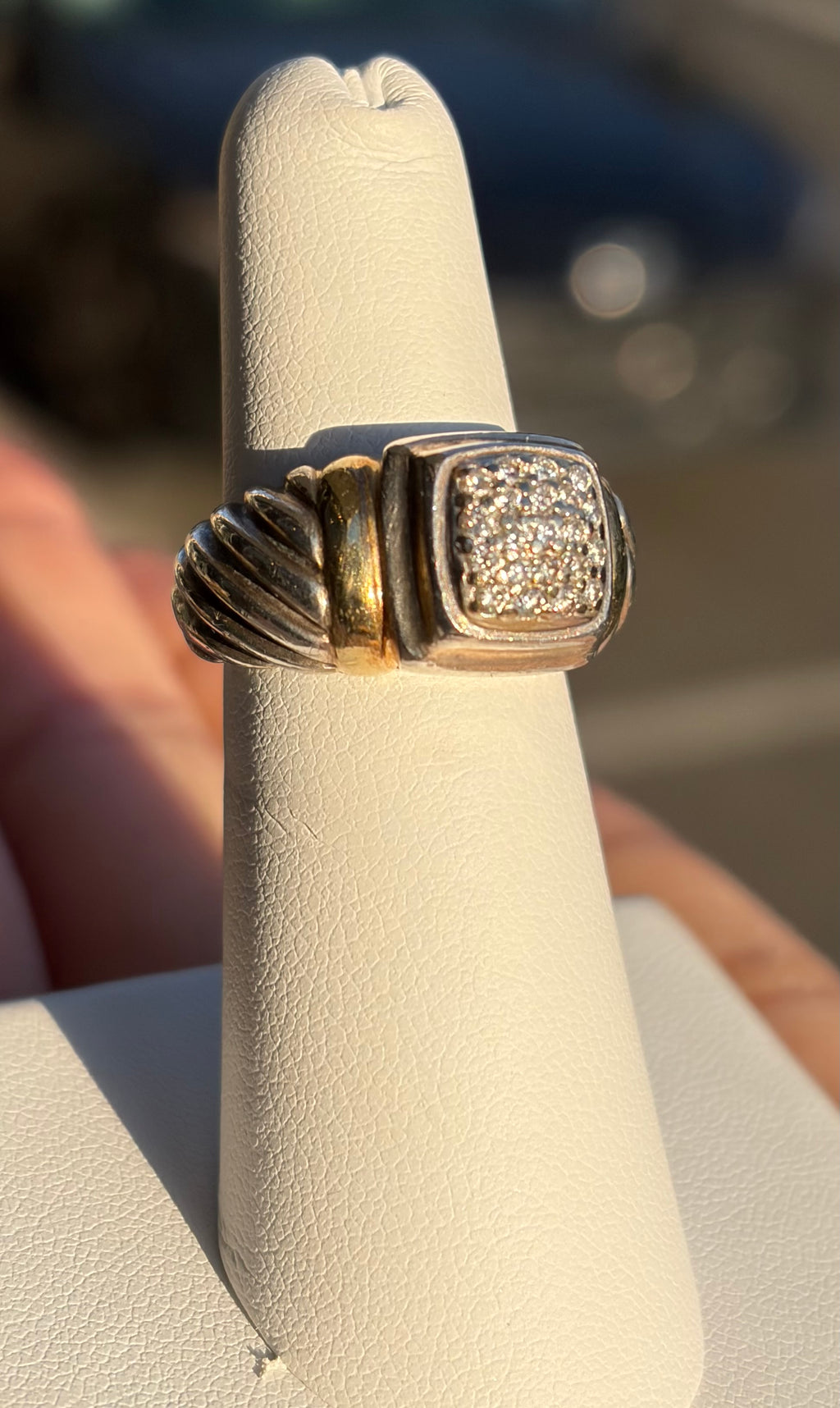 David Yurman Noblesse Sterling 18k /diamonds ring