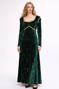 Dark Green Velvet Medieval Gown Fiona Costume Rental