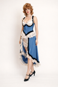 Diamond Lil Blue, Wild West Madame or Burlesque Costume Blue Dress Rental