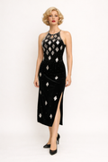 Diamond Sequin Black Dress 1930's Women's Costume Rental