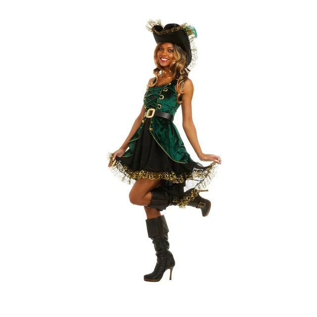 green pirate dress Emerald Costume Medium Siblings Size:1G The Heart Pirate cutout A Playful, Floral-Filled Carmel