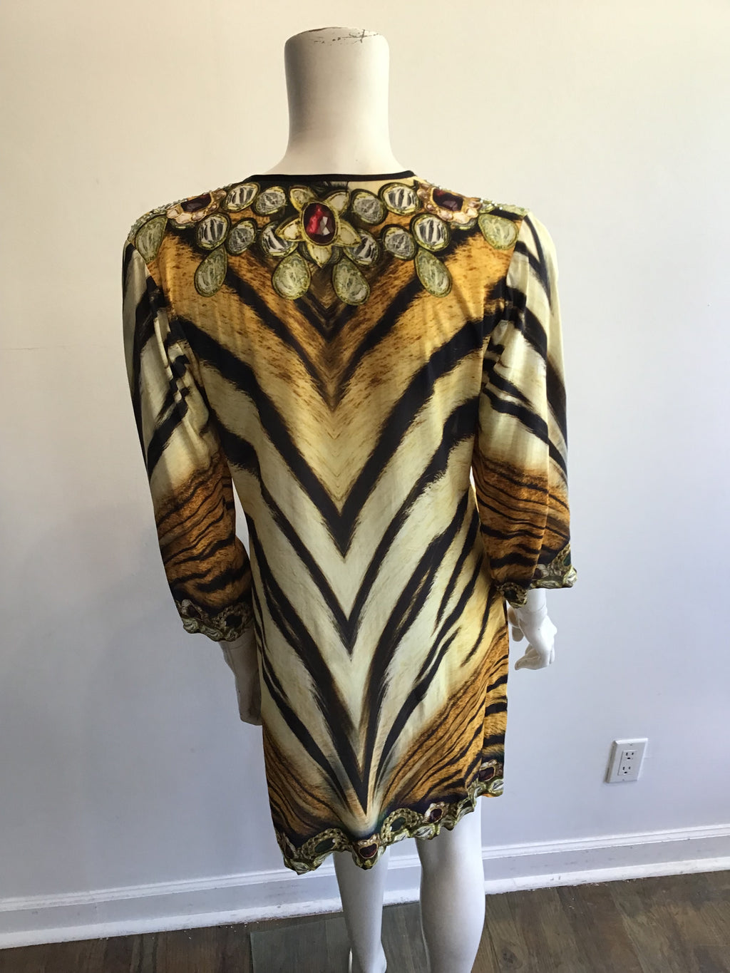 2000’s Jacquard Tiger Print Silk Tunic Size 8