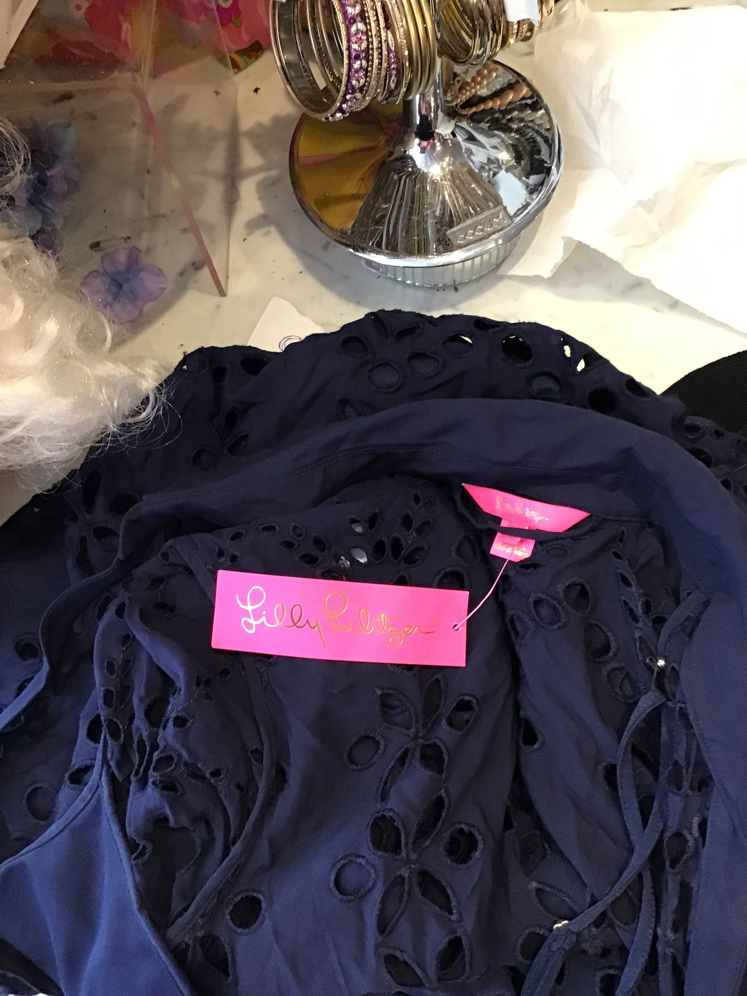 2000’s Navy Blue Rayon Lilly Pulitzer Maxi Dress Size 6