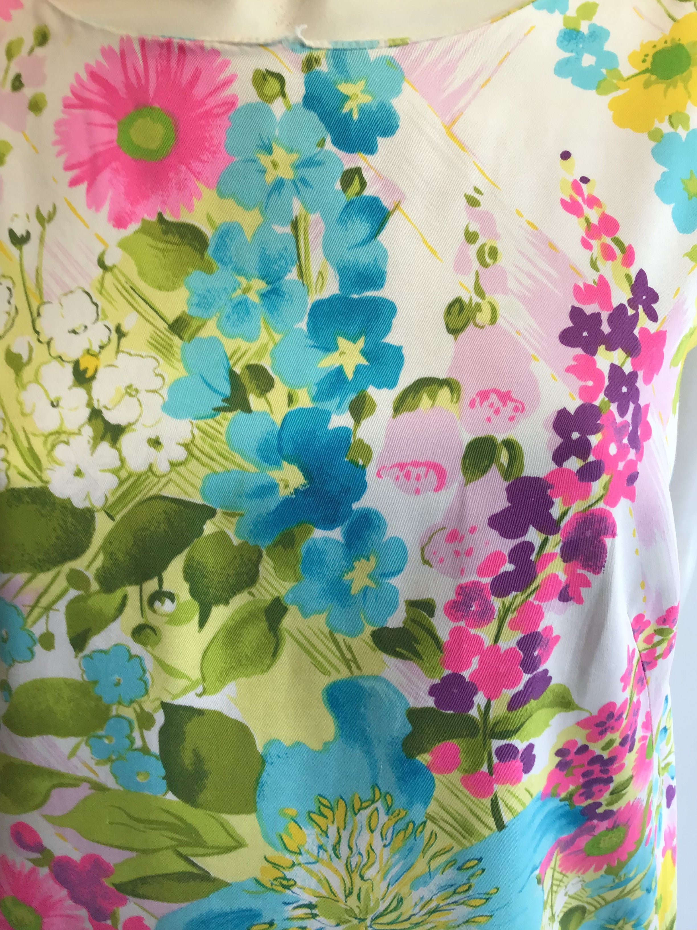 1960’s Cotton Floral Janet Lynn Shift Dress Size 10