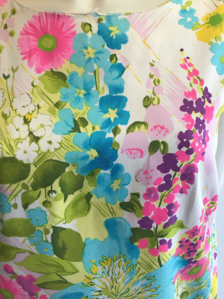 1960’s Cotton Floral Janet Lynn Shift Dress Size 10