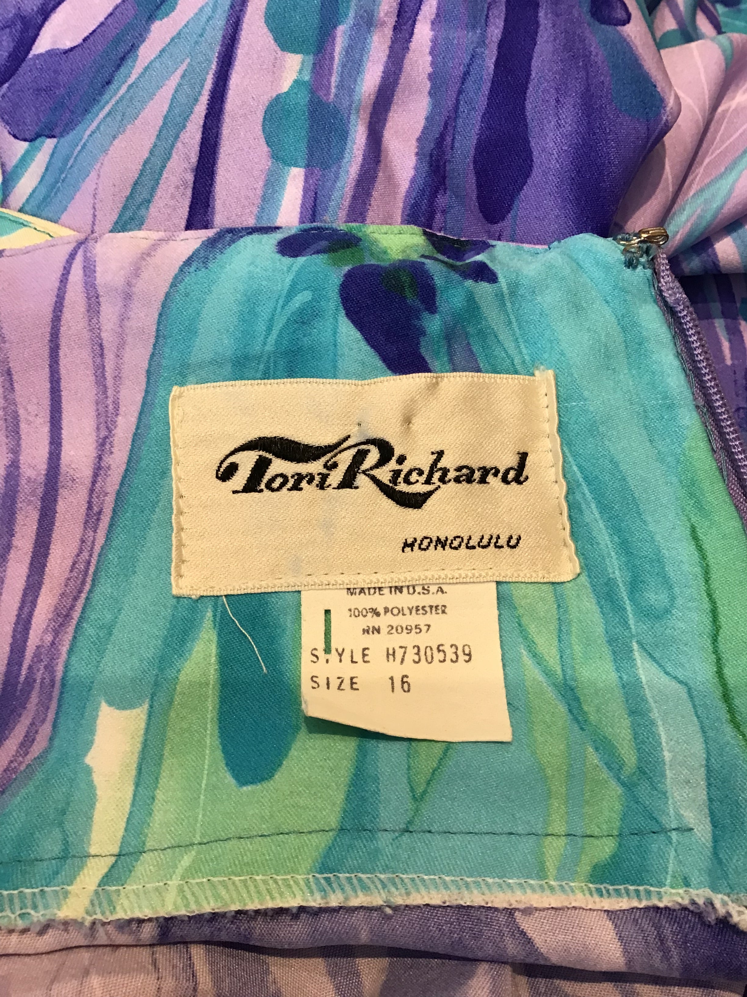 1970’s Multicolor Toni Richard Halter Dress with Belt Size 6
