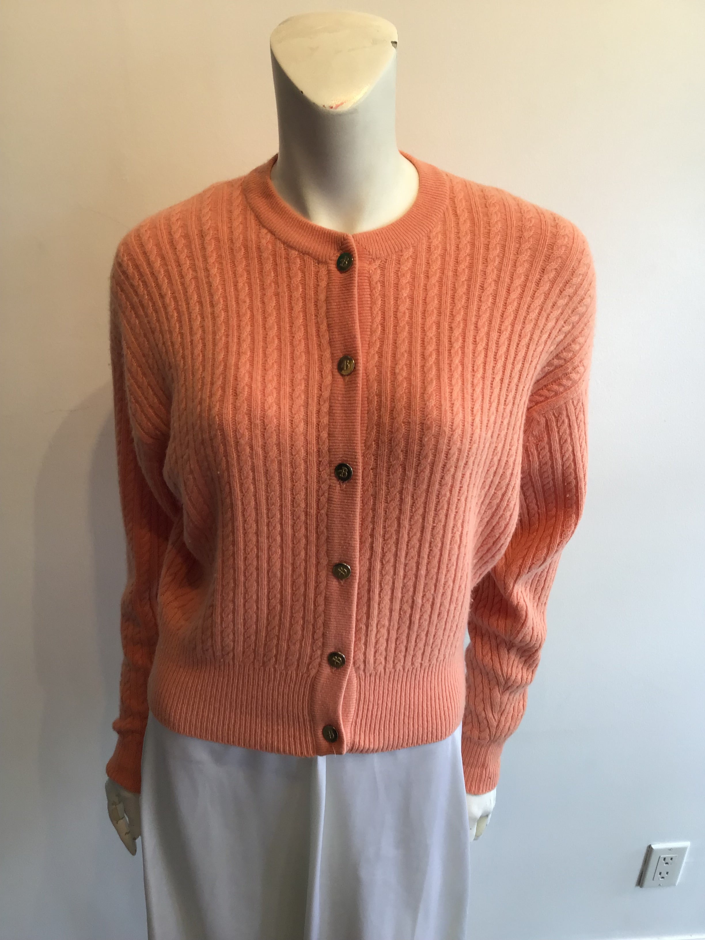 1990’s Ballentyne Cashmere Peach Sweater Size 6