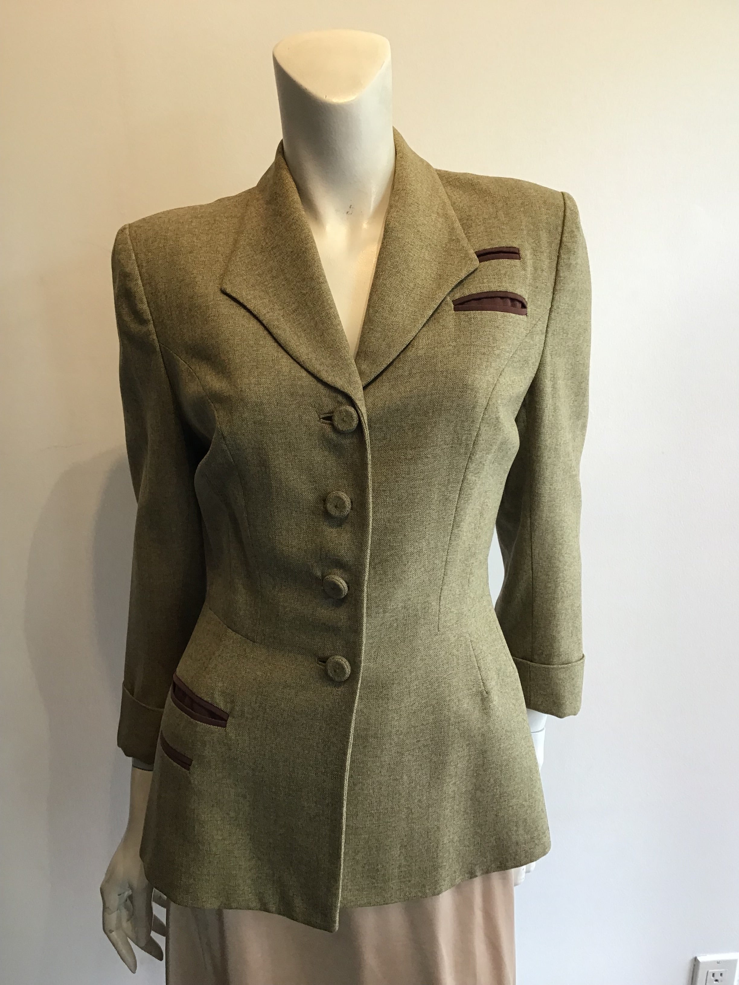 1940’s Light Green Wool Antoinette Ligity Jacket Size 8