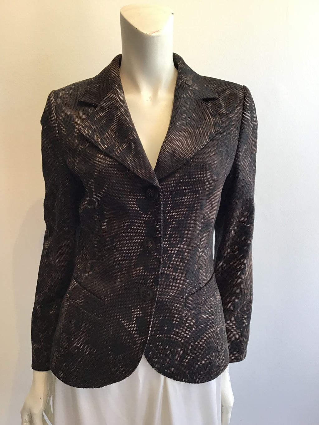 1980’s Wool Blend Basler Brown/Black Animal Print Jacket Size 4