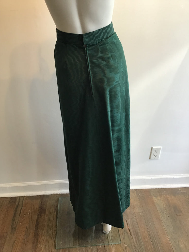 1980’s Mary O’Donnell Forrest Green Silk Moiré Evening Skirt Size 2