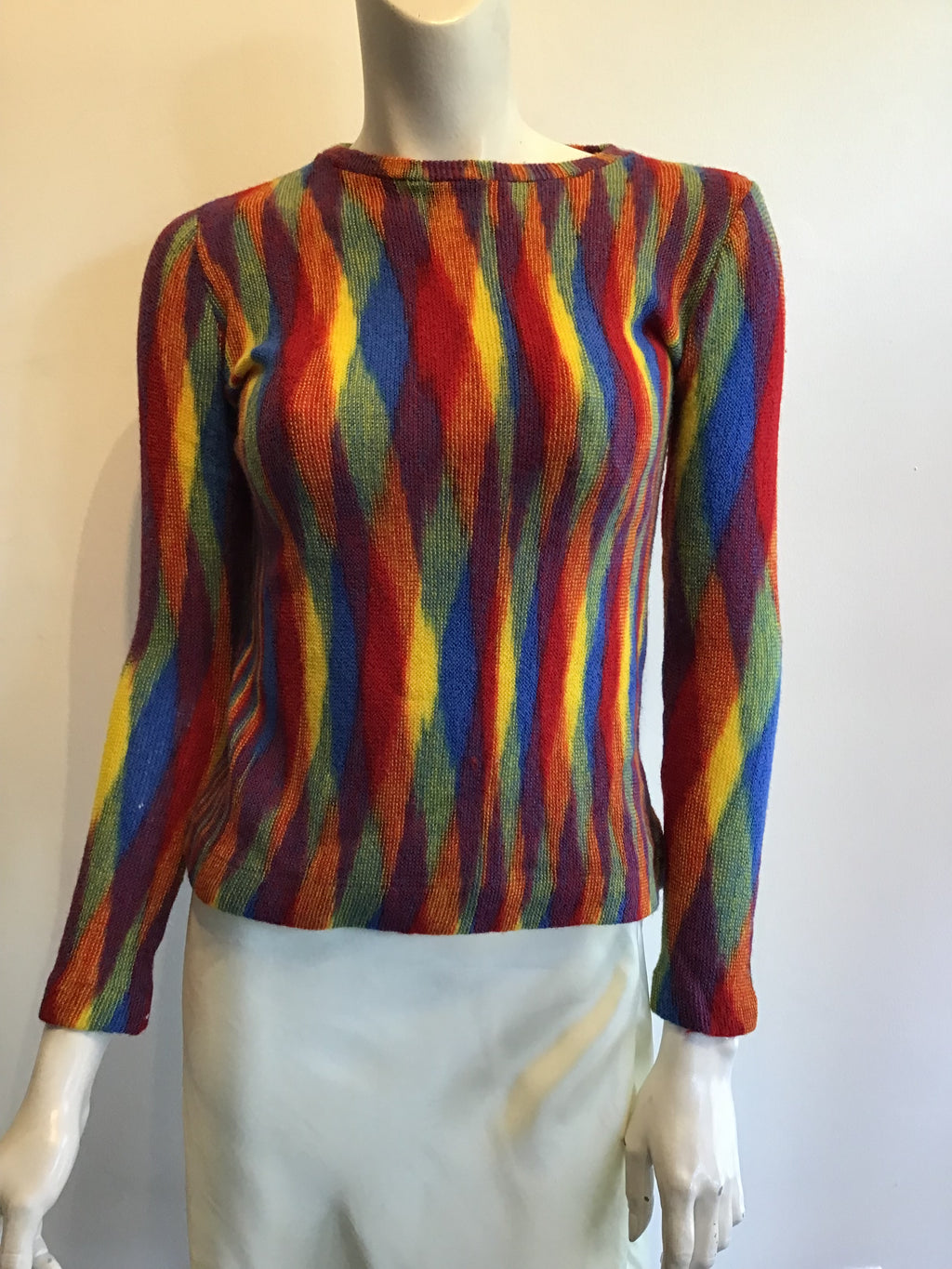 1970’s Halston Wool Rainbow Sweater Size 6