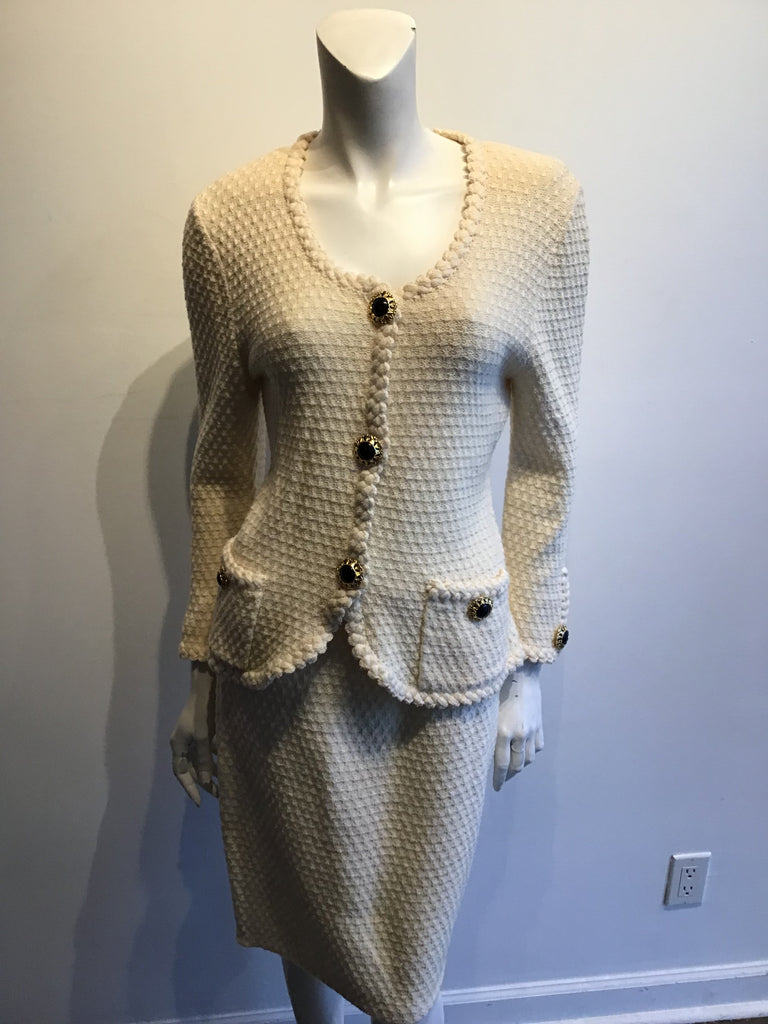 1980s St John’ Cream Rayon Wool Blend Size 8
