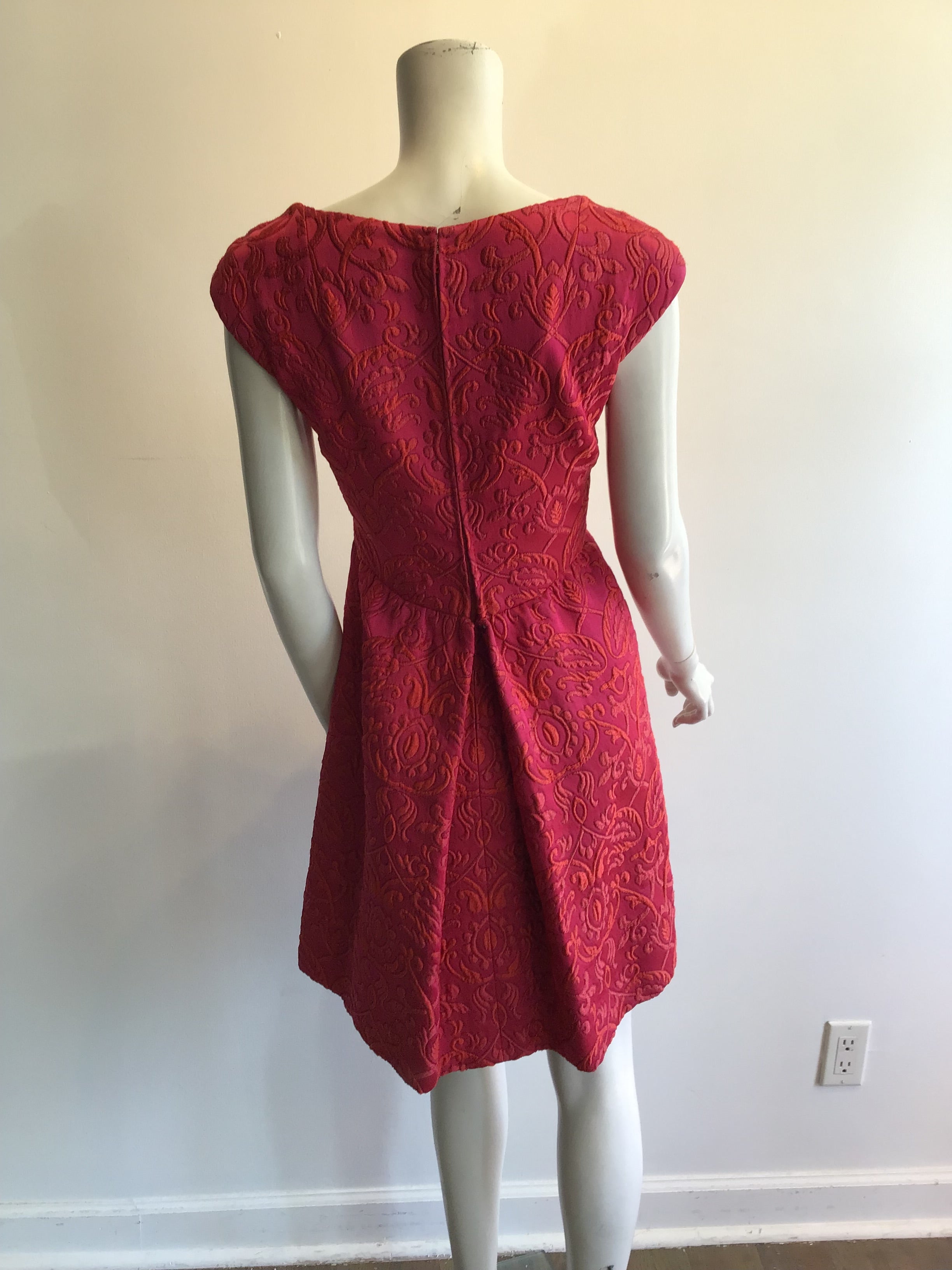 1960’s Sarmi Pink Silk Brocaded dress with Jacket Size. 6