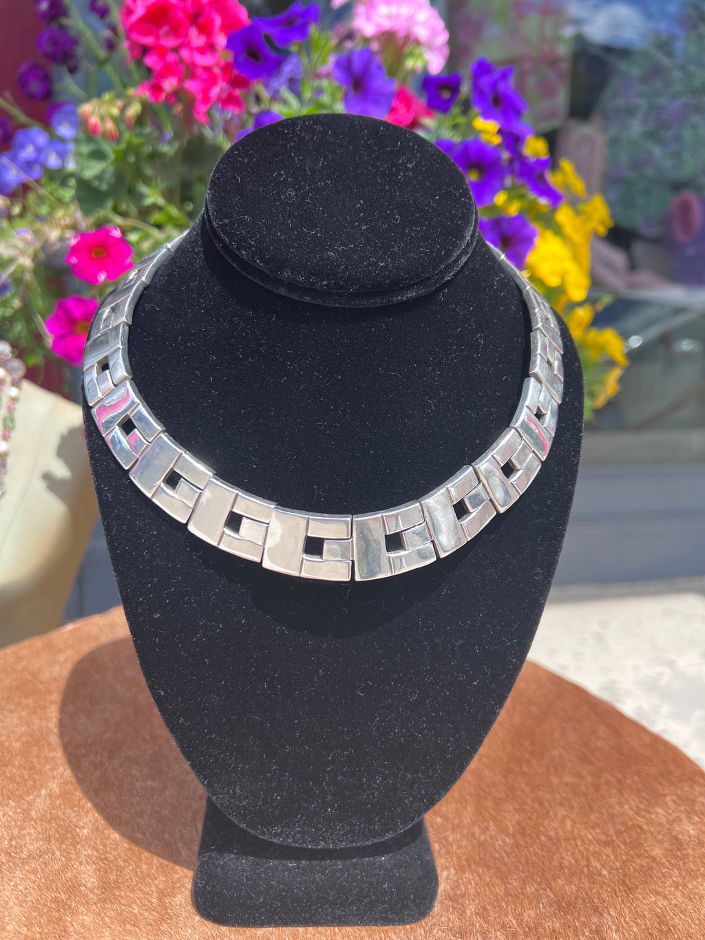 vintage 1980s mexican sterling collar necklace 