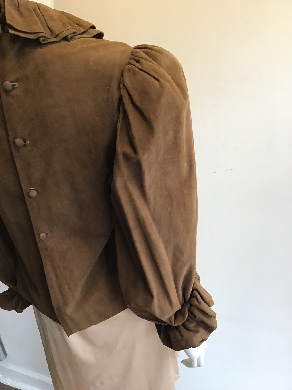1980’s Coffee Brown Ultra Suede Top Size 6