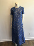 1960’s Blue Lamé Maxi Dress with Jacket Size 16