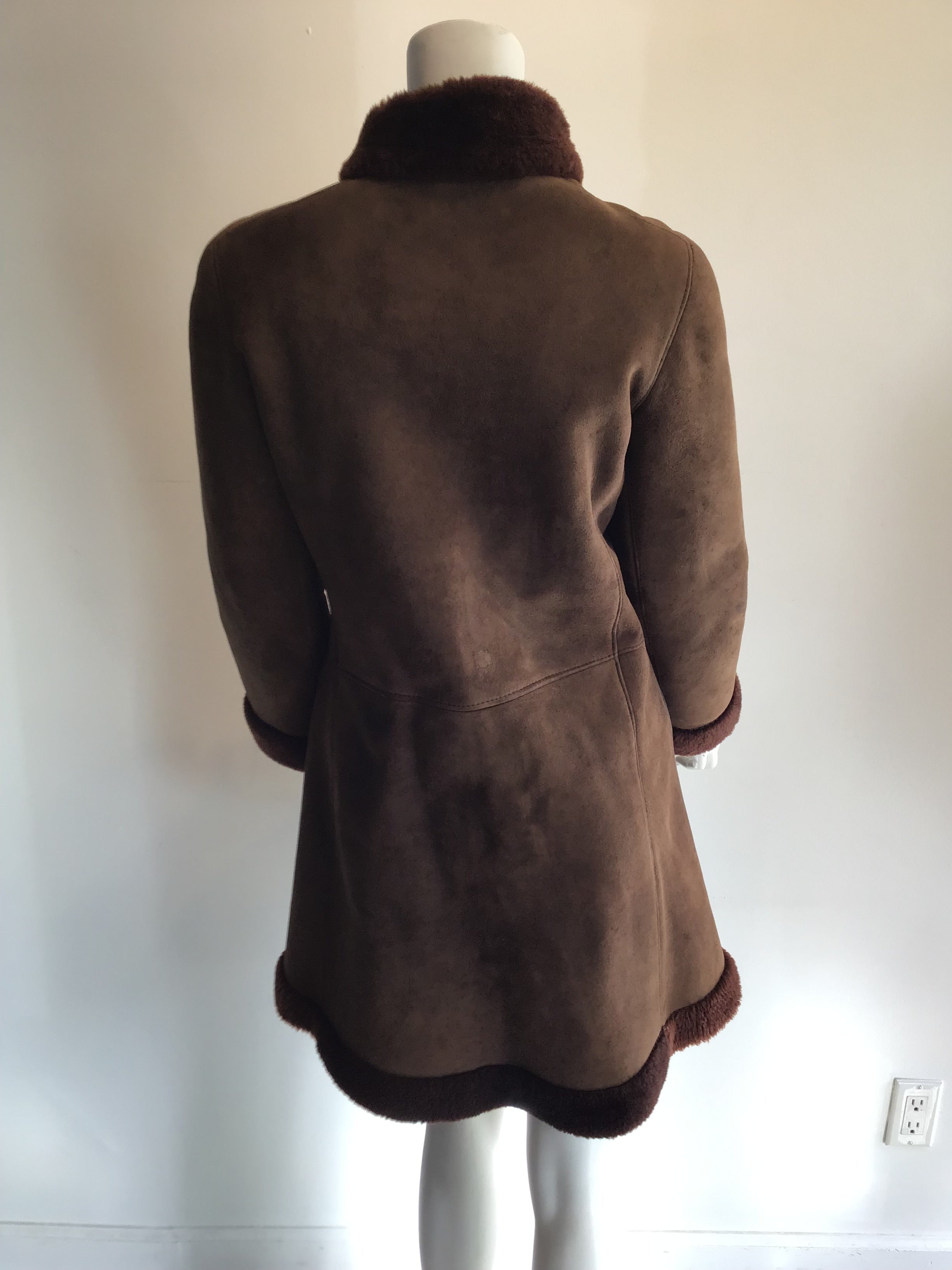 Late 1960s Pierre Cardin Brown Suede Coat Size 6