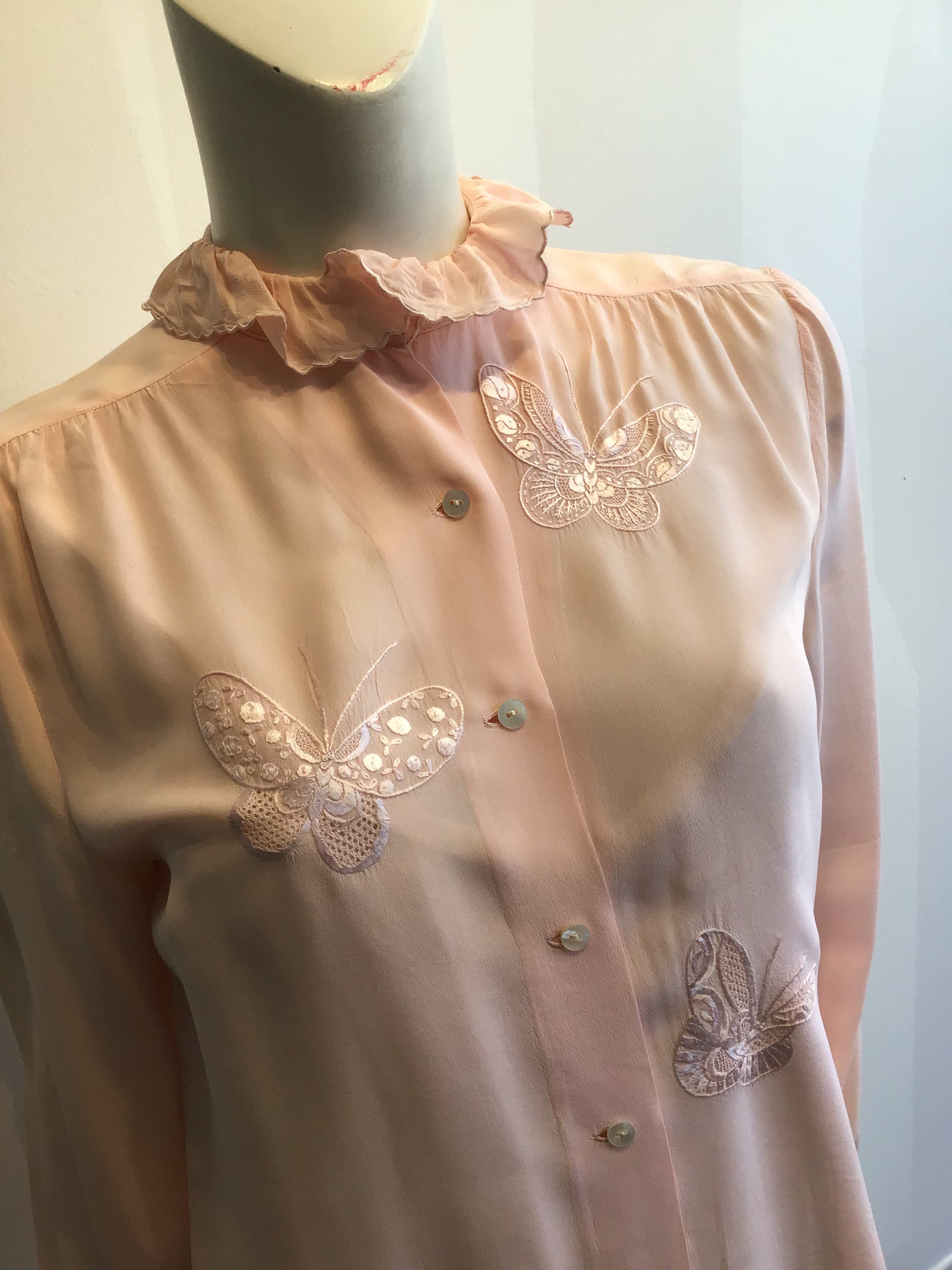 1980’s Pink Silk Hanae Mori Blouse Size 4