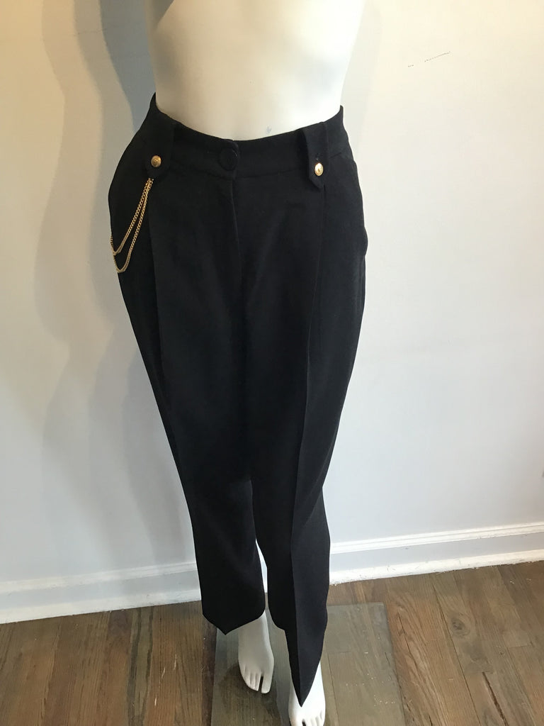 1990s Black Wool Griffith Gray St John’s Pant Suit Size 10