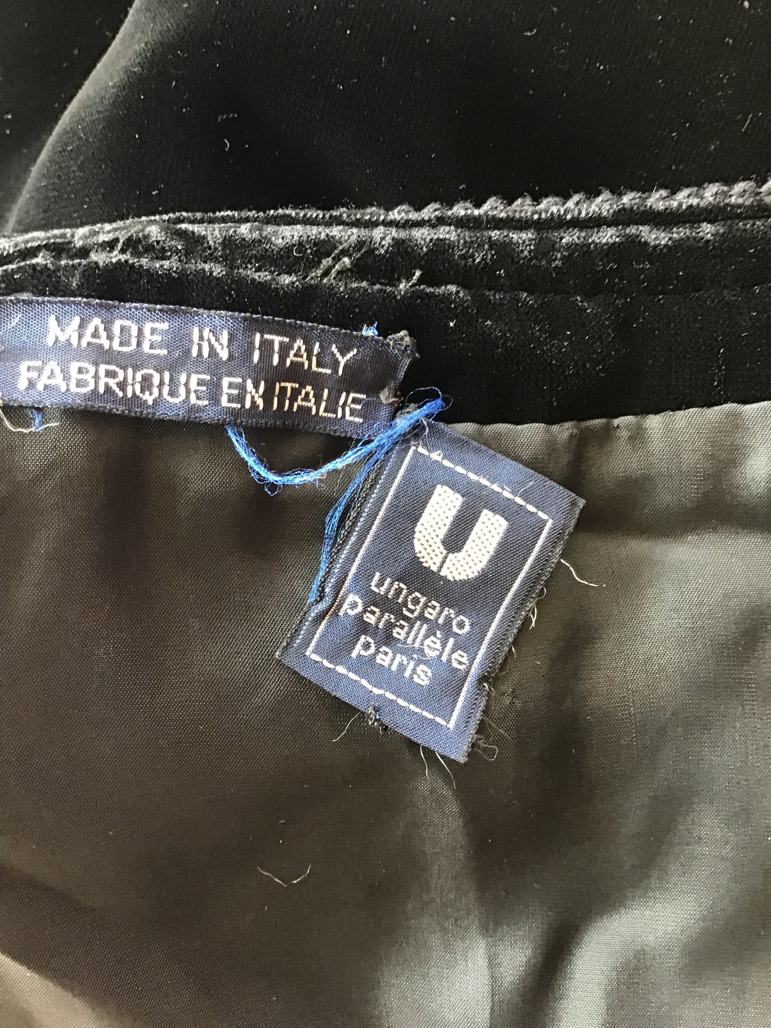 1990’s Ungaro Black Velvet Jacket Size 6