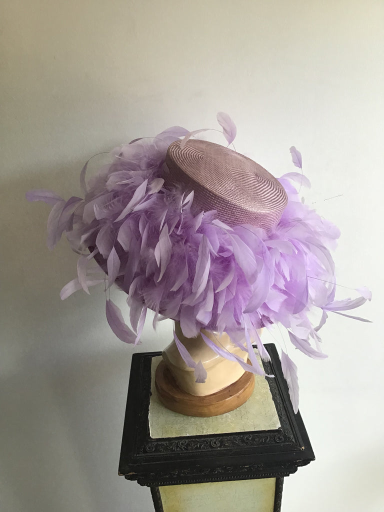 2000 Whiteley Lavender Straw Hat with Feather