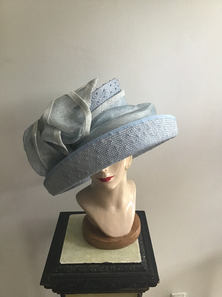 2000s Harold & Heart  Hatter London England Blue Straw Hat