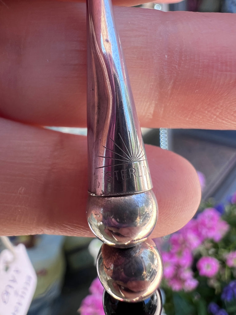 Vintage 80s Sterling & Onyx Horsehead Necklace