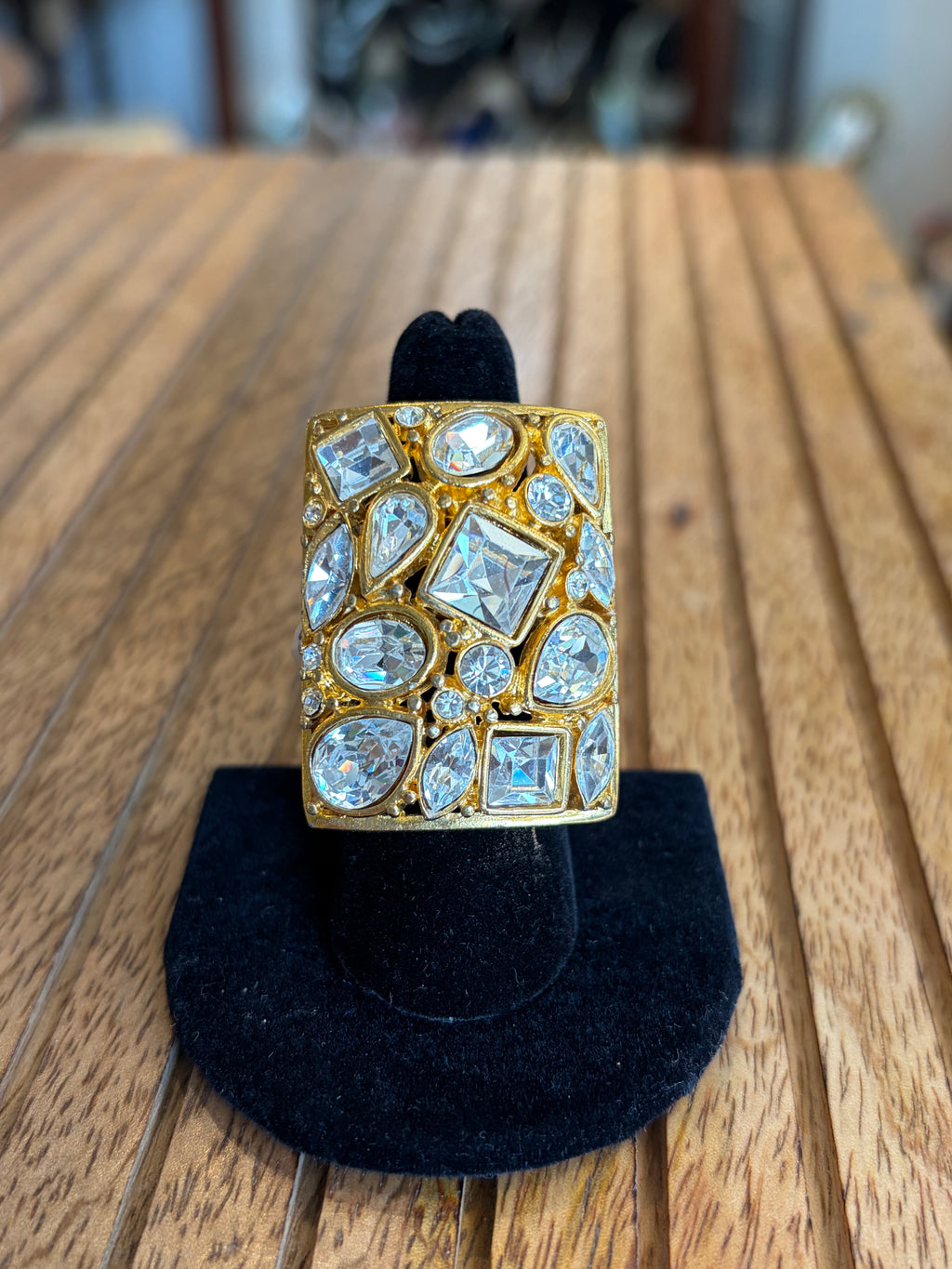 KENNETH LANE RHINESTONE STATEMENT RING SIZE 7